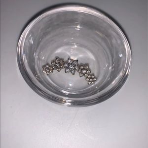 Five CZ Gem Flower Helix Flatback Earring